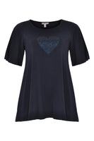 Tunic flare heart UNI - blue - #4