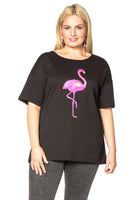 Shirt wide flamingo - black  - #1