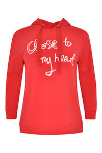 Sweater hooded Close to - red - #4