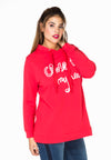 Sweater hooded Close to - red 