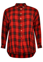 Blouse stone buttons check - red  - #4