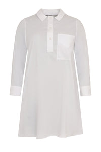 Blouse long placket short - white - #4