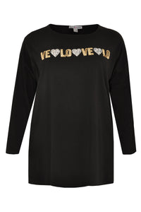 Shirt wide LOVE LOVE - black - #4