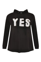 Sweater hooded YES - black  - #4