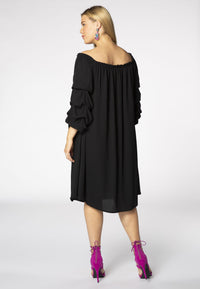 Dress puffed sleeves - black - #3