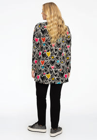 Tunic flare HEARTS - black - #3