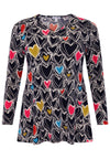 Tunic flare HEARTS - black - #2