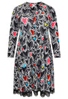 Dress grandad collar HEARTS - black - #4