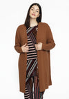 Cardigan long en maille - marron