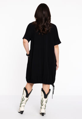 Tunic drawstring COTTON - black  - #3