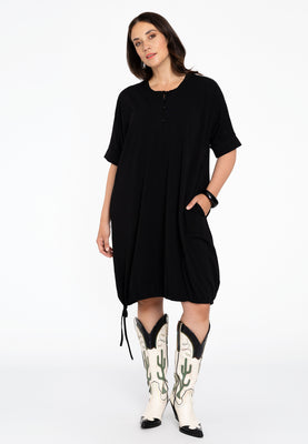 Tunic drawstring COTTON - black  - #2