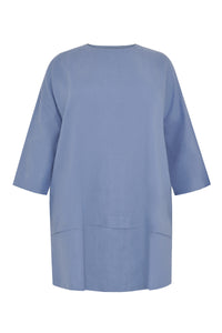 Blouse-tunic layered LINEN - indigo - #4