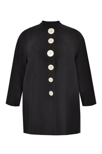 Jacket buttoned LINEN - black - #4