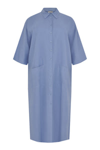 Blouse inserts slits LINEN - indigo - #4