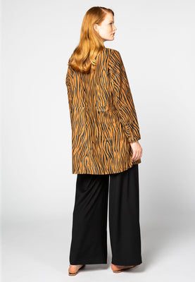 Blouse A-line tiger LEATHER - brown - #3