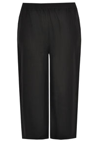 Trousers wide-fit 7/8 LINEN - black - #3