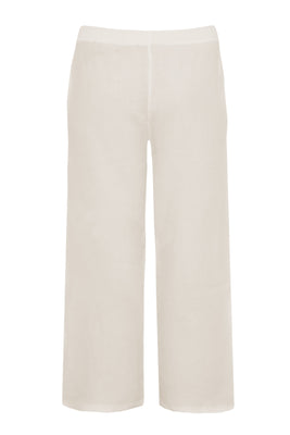 Trousers wide-fit long linen - ecru - #2