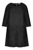 Dress A-line pockets linen - black 