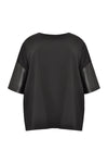 Blouse fake leather sleeves - black - #4