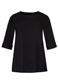 Shirt COTTON stretch slits - black - #4