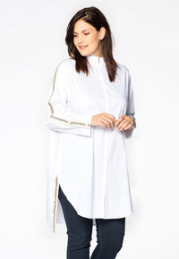 Shirt COTTON stretch tape - white - #1