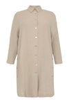 Blouse buttoned slits LINEN - brown - #4