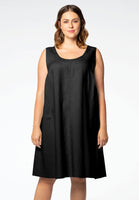 Dress sleeveless LINEN - black  - #1