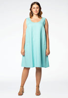 Dress sleeveless LINEN - blue - #2