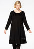 Dress a-symmetric frill - black 