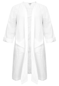 Jacket draped LINEN - white - #3