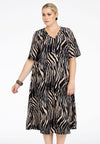 Dress A-line TIGER - brown