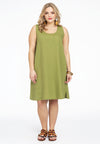 Tunic A-line sleeveless LINEN - green 