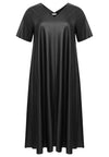 Dress A-line VEGAN LEATHER - black - #4
