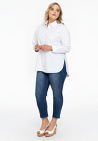 Blouse buttoned POPLIN STRETCH - white  - #2