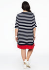 Dress V-neck strings BRETON - blue - #3