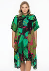 Dress A-line SPLITLEAVE - green 