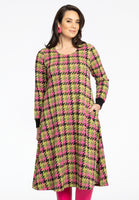 Dress zipper CHECK - green  - #1