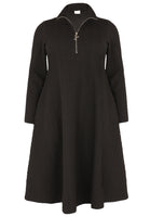 Dress Zipped Collar COZY - black  - #4