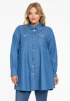 Chemisier swing chambray - bleu