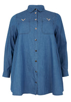 Blouse swing CHAMBRAY - blue - #4