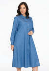 Robe chemisier chambray - bleu