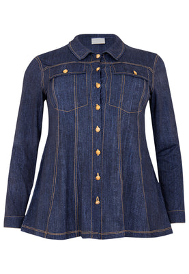 Blouse flare DENIM DOLCE - blue - #4