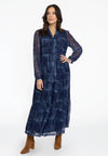 Dress ruffled DENIM MOUSSE - blue