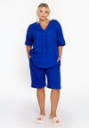 Tunic pleat LINEN MIX - indigo