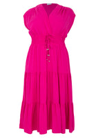 Dress long LINEN MIX - pink - #4