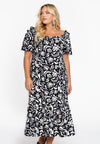 Dress ruffled sleeve FOGUA - black