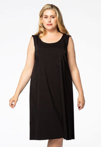 Dress A-line COTTON STRETCH - black - #1