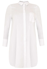 Blouse long COTTON STRETCH - white - #4