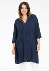 Tunic pintucks LINEN - blue