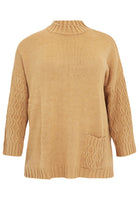 Pullover with cable knit - brown - #4